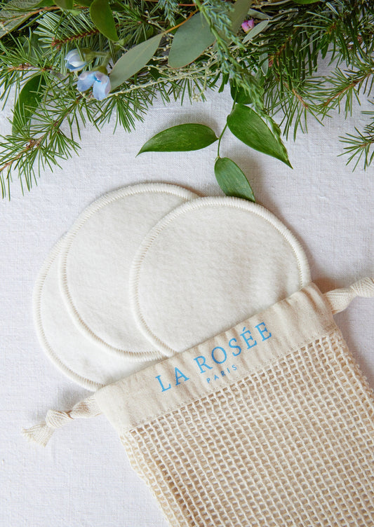 Kit de trois cotons réutilisables 100 % BIO