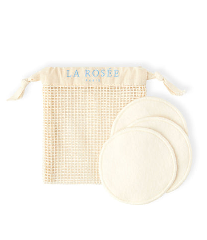 Kit de trois cotons réutilisables 100 % BIO