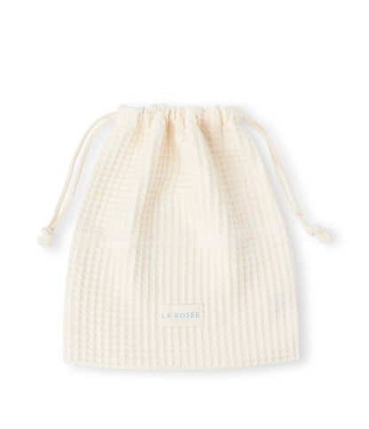 Pochon en nid d'abeille écru, grands carreaux