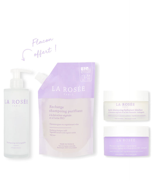 Routine capillaire cheveux regraissant vite